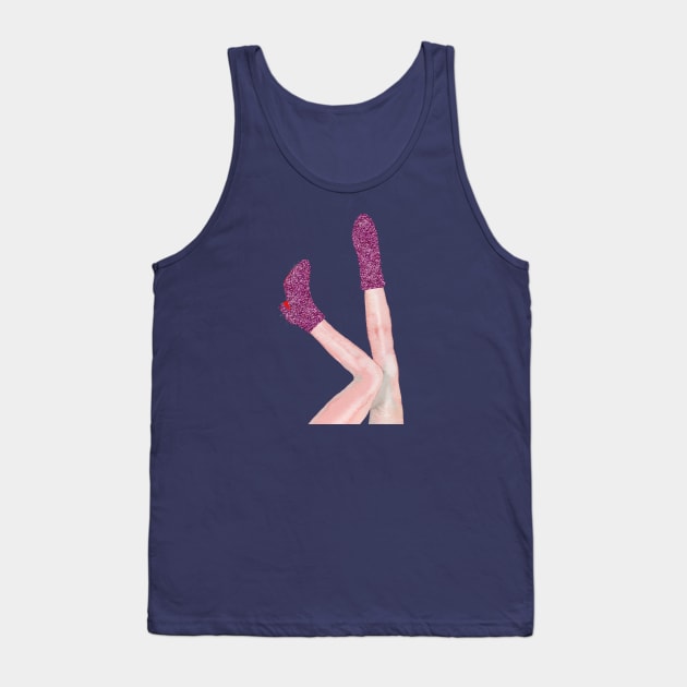 Eras Tour pink glitter boots/pink Tank Top by wallaceart